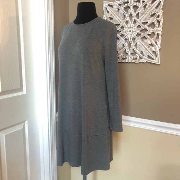 ⭐️ Luxe Tencel PureJill J Jill Crew neck Long Sleeve Swing Dress Size: XS - Picture 7 of 14